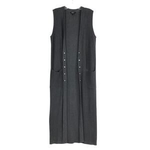 WORTH Gray Sleeveless Ribbed Duster Longline Maxi Cardigan Women’s Size Small